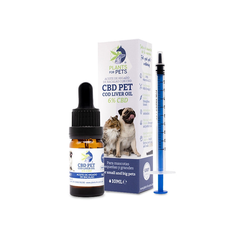 Huile de foie de morue CBD Pet 6% 10ml